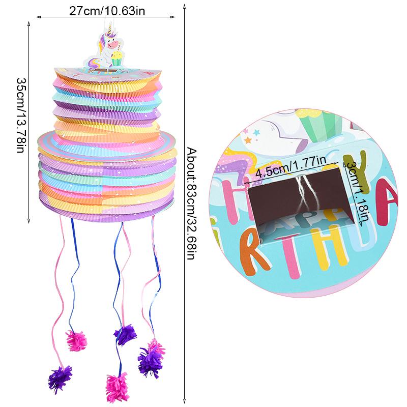 1 шт., пиньята с радужным единорогом на день рождения, милая лошадь, конфетный подарок, игрушка-пината для детей, сувениры на первый день рождения, декор для детского душа