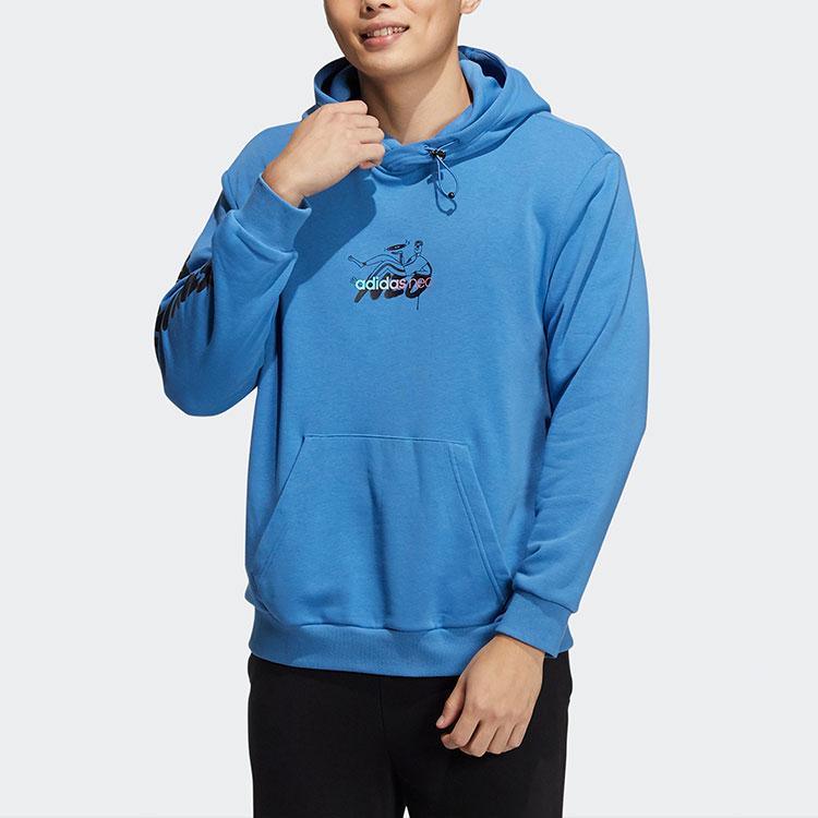 adidas Мужские толстовки Neo Синие с капюшоном Средняя посадка Обычная HH8981