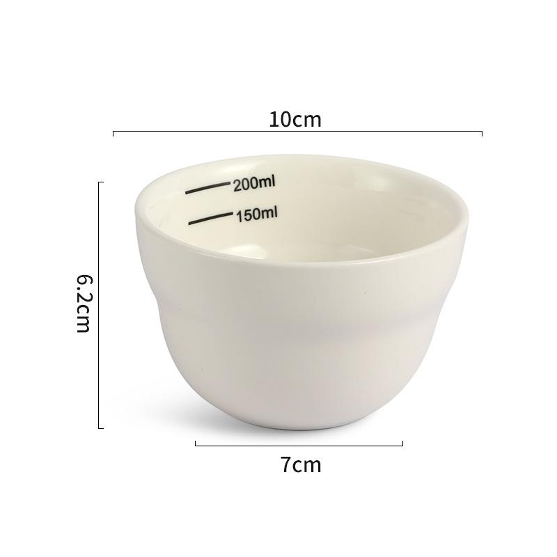 Measuring Ceramic Bowl Reusable Household Salad Noodle Bowls High Temperature Resistant Espresso Coffee Cup with Scale Tableware