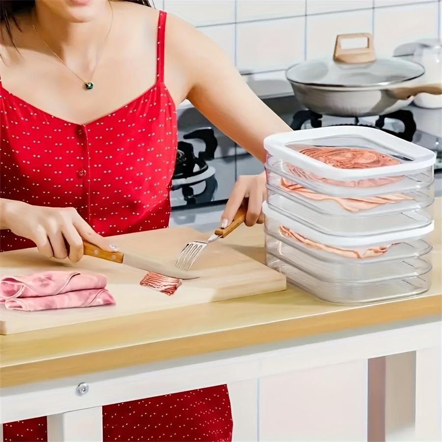 Контейнер для мяса в холодильник, штабелируемые контейнеры для хранения холодных закусок с прозрачными крышками для колбасы, бекона, сыра и для приготовления еды