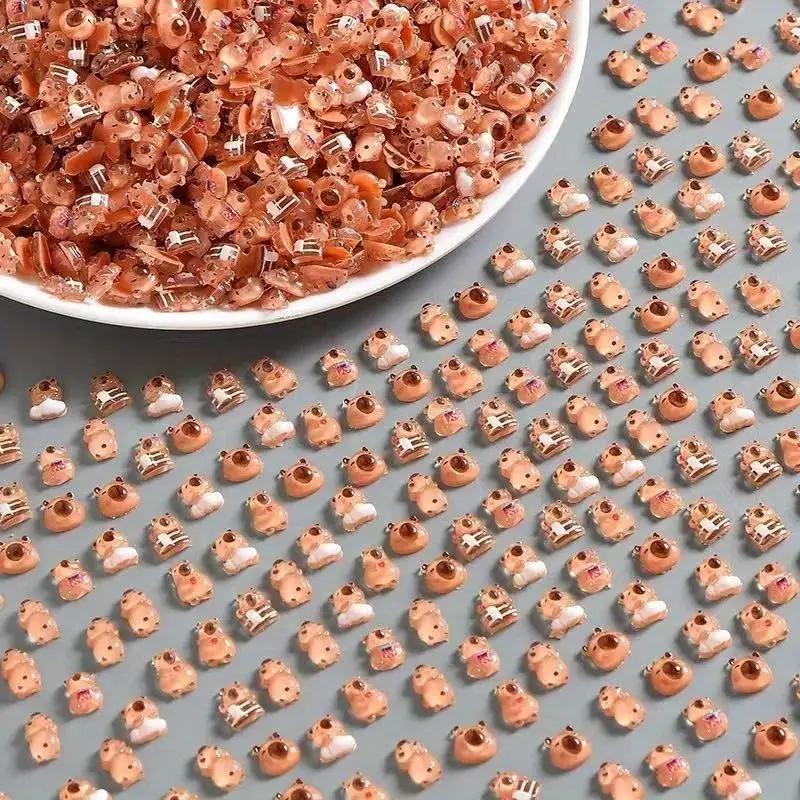 20pcs Mini Capybara Decorations Animal Ornaments, Lightweight Resin Crafts for Nail Art Desk Decor - Perfect Christmas