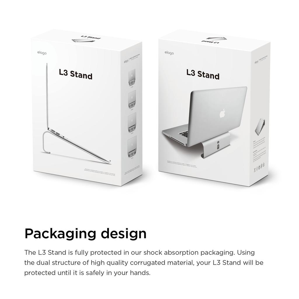 Elago L3 STAND Compatible with Various Pure Aluminum Dark Gray Macbooks/laptops, 99% Stand,