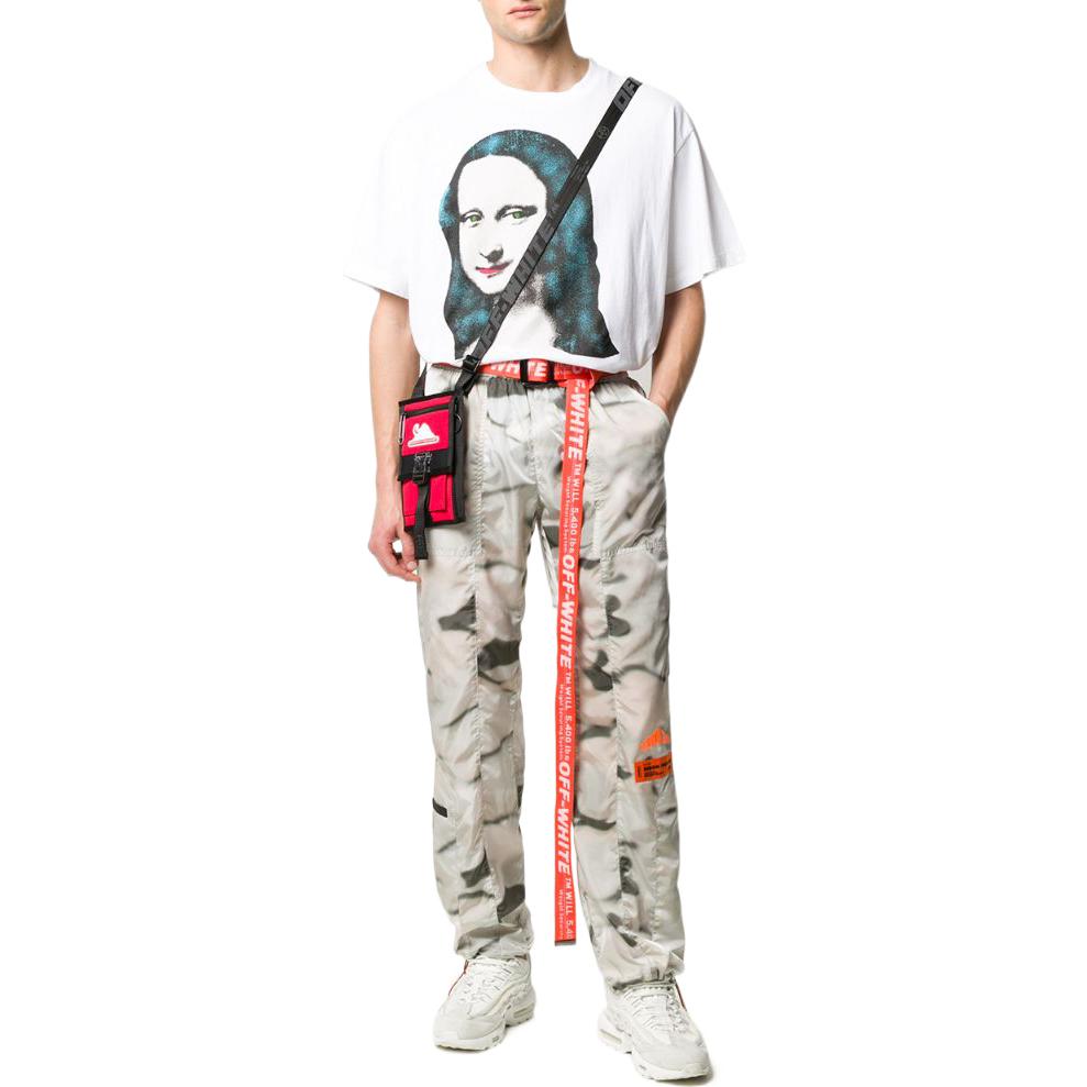 Off-White Ss22 Фотопринт Круглый вырез Свободная футболка с коротким рукавом Мужские футболки Белые OMAA038R21JER0010110WHITE