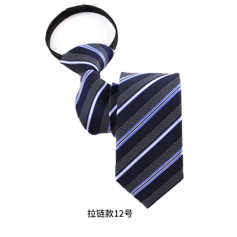 Wind Dress Jacquard Polyester Zipper Tie Men'S Business Occupation Easy To Pull Lazy Tie