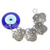 Blue Eye Ornament 4 Hollow Alloy Elephants Good Luck Evil Eye Hanging Decor Suspension Alloys Glass