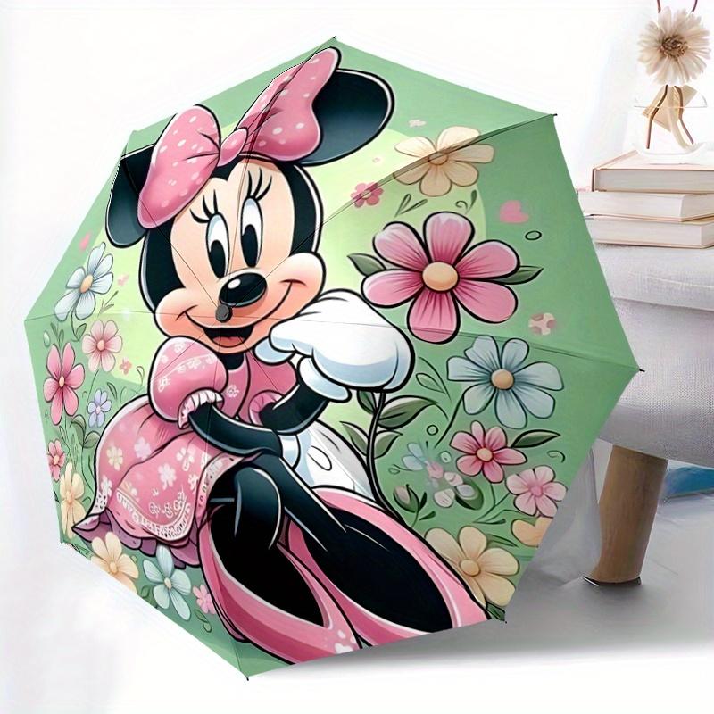 1pc Minnie Mouse Automatic Opening and Closing Umbrella - Lightweight 3-Fold Design, Suitable for Fans, Travel, Daily Use - Official Product