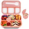 16-Piece Plastic Bento Lunch Box Set for Students with Microwave-Safe Compartments and Fruit Picks
