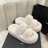 Женские пушистые тапочки на толстой подошве, увеличивающие рост, уличные, домашние, взрывные, нескользящие, универсальные, осенне-зимние, хлопковые тапочки