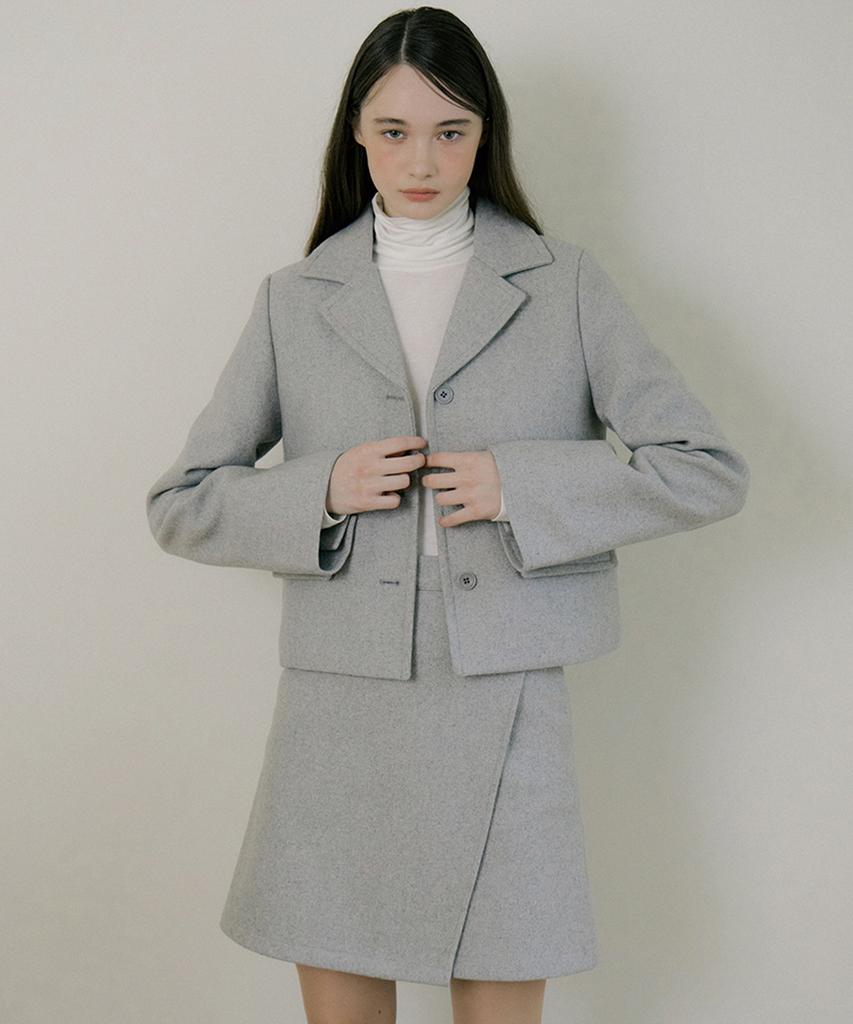Riorg Eot Wool Wrap Mini Skirt Light Gray