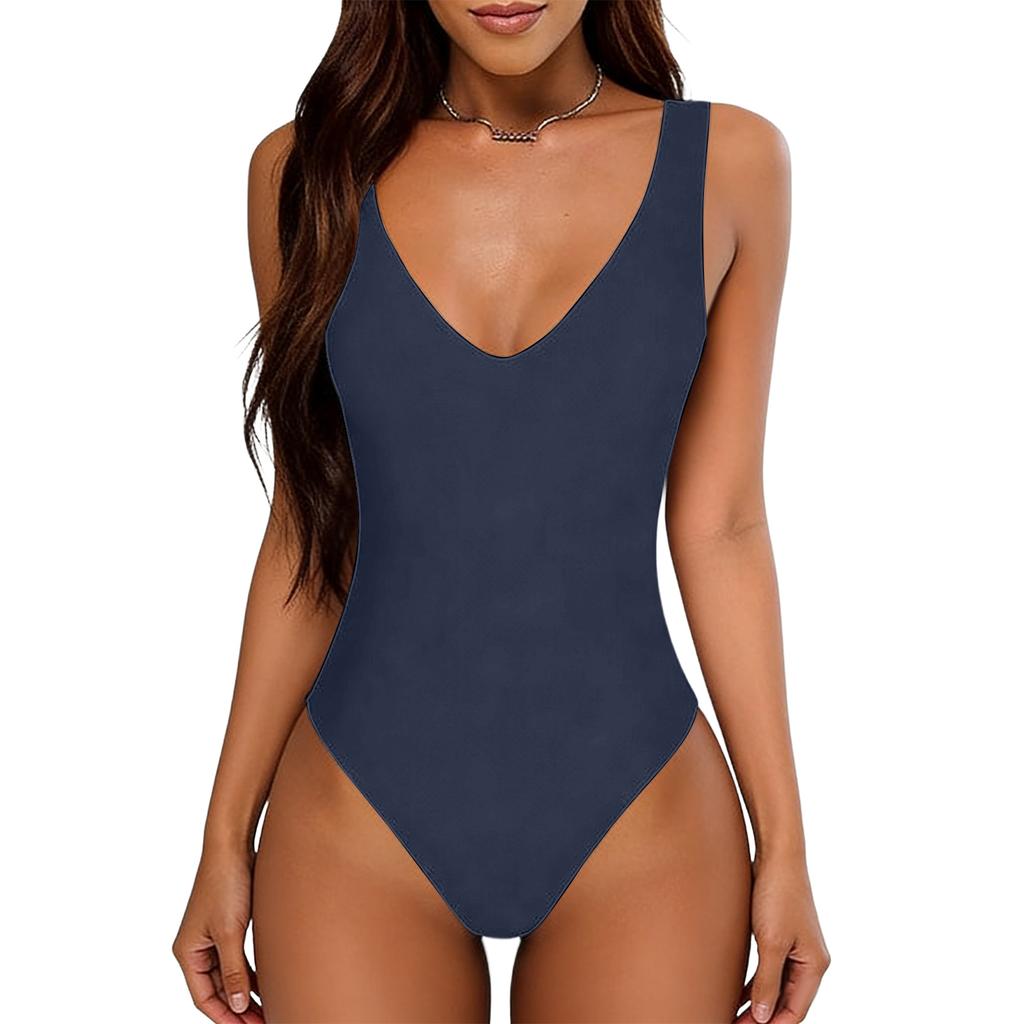 Женский сексуальный боди с глубоким V-образным вырезом, открытой спиной и без рукавов