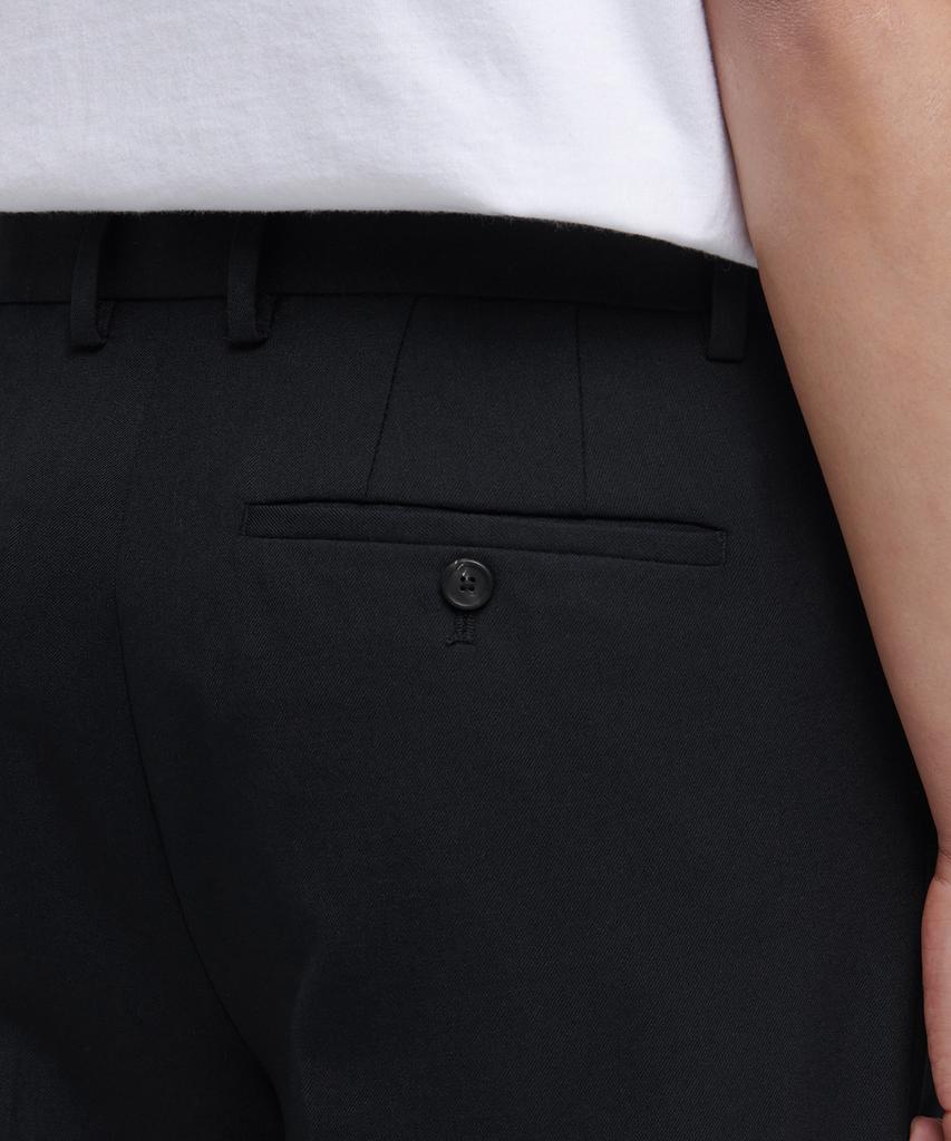 MUSINSA STANDARD Wool Semi-Wide Hidden Elastic Waist Slacks [Black]