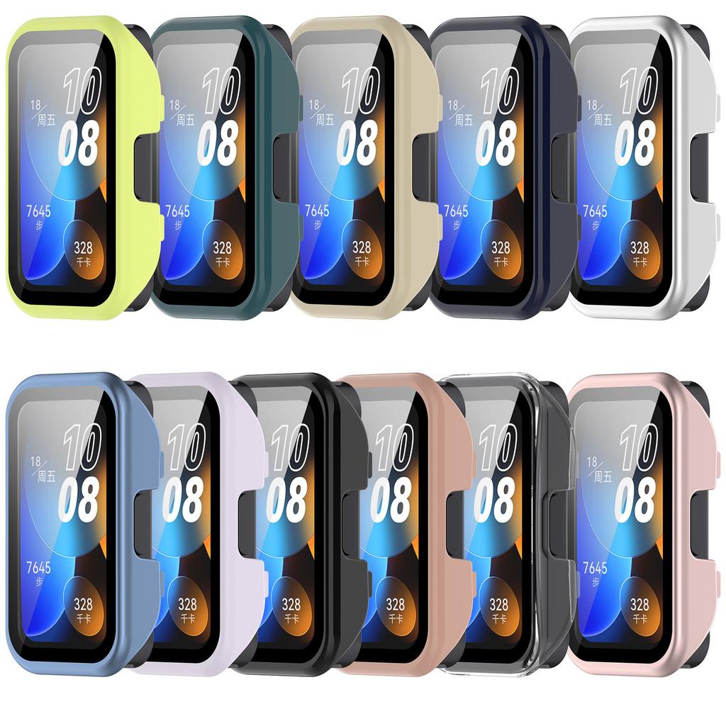 Чехол для ПК + Защитная пленка из закаленного стекла Для Huawei Band 10 9 8 Защитный корпус со стеклом для HD-экрана Для Huawei Band 9 10 Противоударный бампер