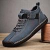 Men's Plus Size Handmade Leather Martin Boots: Casual Autumn/Winter Short Boots