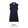Spring 2025 Women's European & American Slim Fit Pleated Denim Mini Dress