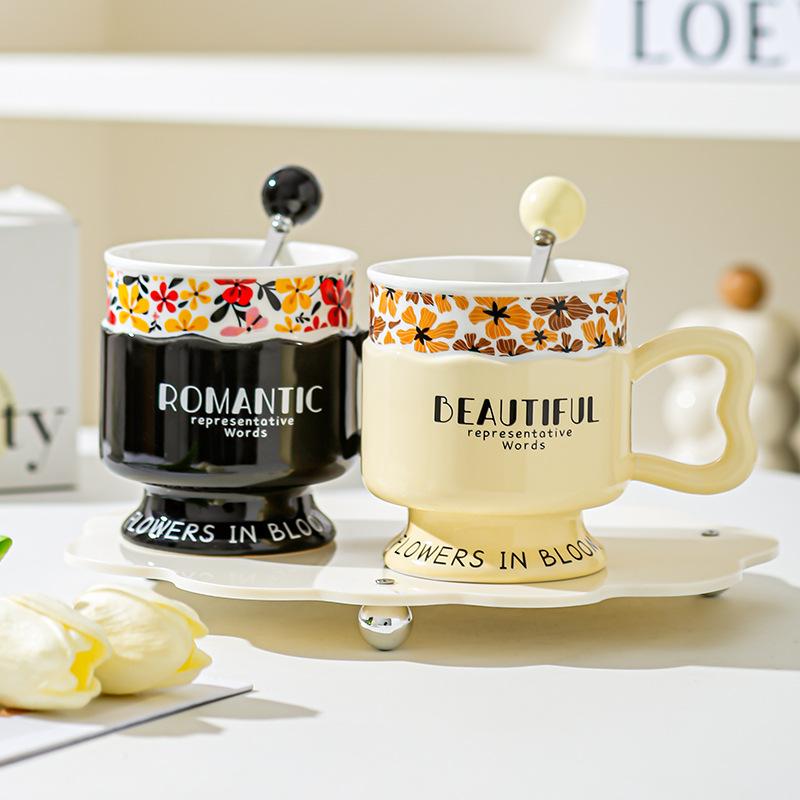 Ретро Кубок Кружка Легкая Роскошь Пара Европейская Керамическая Чашка для Молока Подарок Женский Дом Высокая Ценность Чашка для Воды