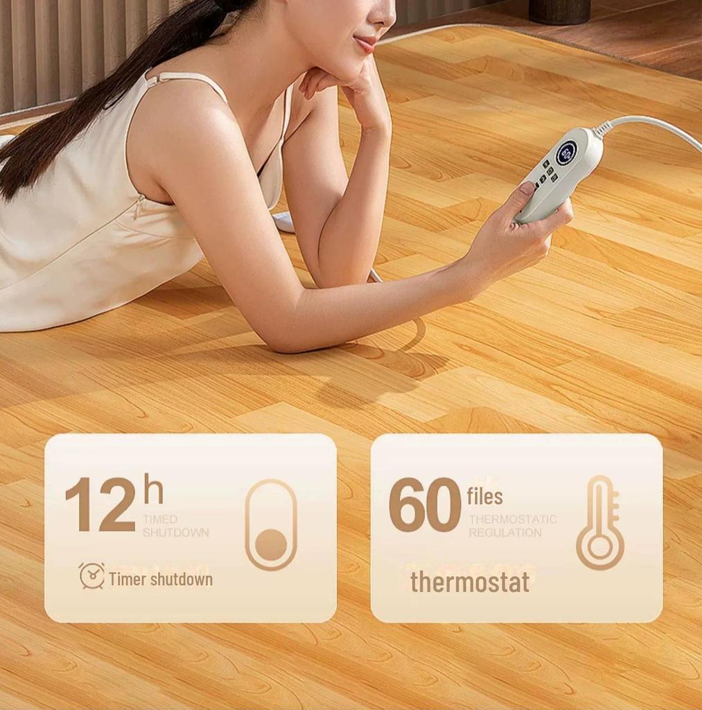 Graphene Crystal Electric Heating Mat for Floors - Ideal for Living Rooms and Yoga.