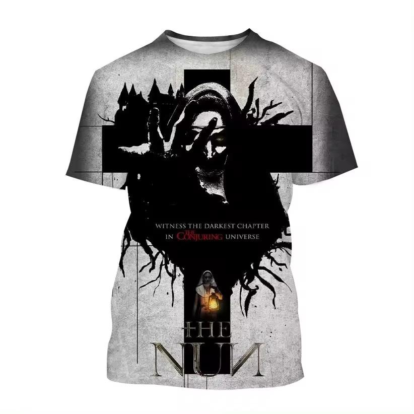 Horror Movie The Nun Graphic T-shirts 3D Print Men/Women Short Sleeve O-Neck T-shirt Oversized Streetwear Harajuku Tees Y2k Tops