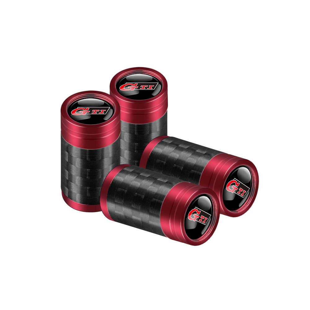 NRYJK1 4PCS Carbon Fiber Car Emblem Wheel Tire Valve Stem Cap Airtight Cover For Volkswagen Vw Tiguan Jetta Mk6 Scirocco GTI Polo 6R R