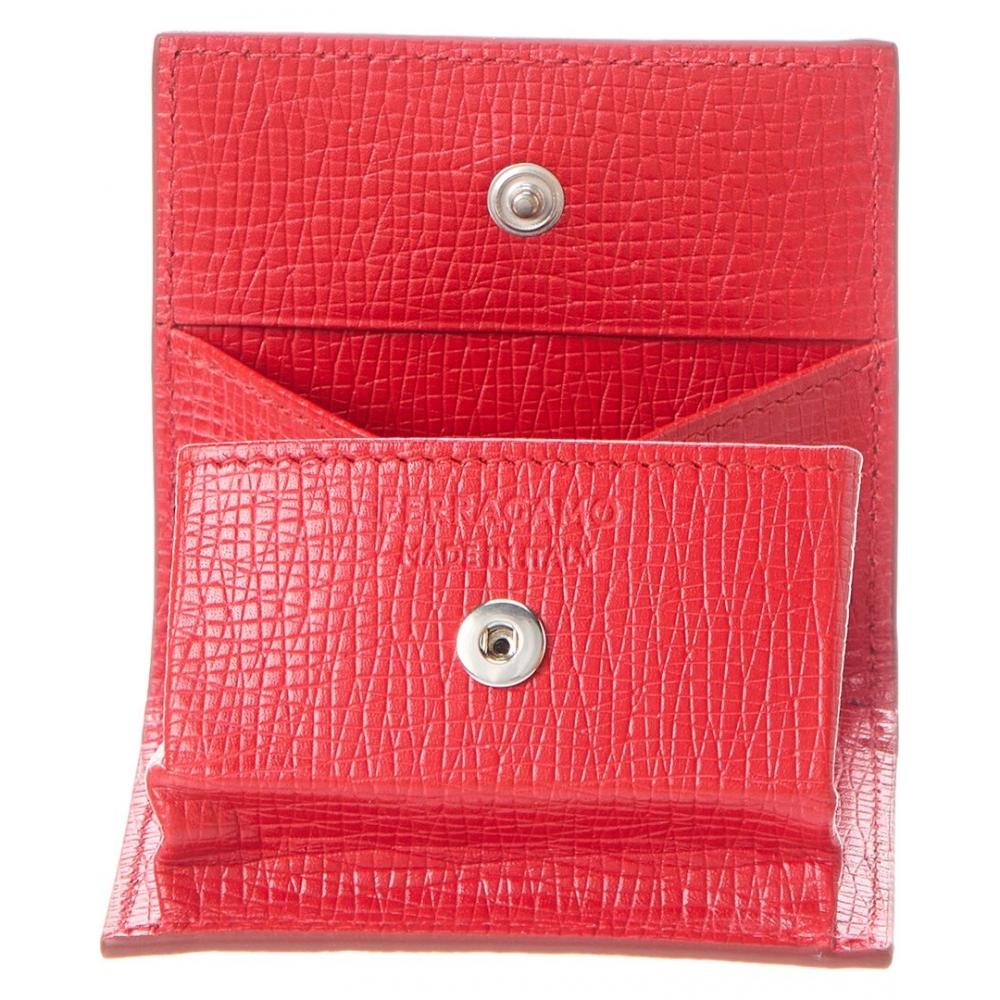 Salvatore Ferragamo Ferragamo Logo Leather Coin Purse Red