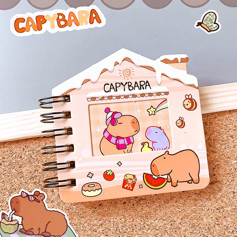 Creative Funny Capybara Hollow Coil Notebook Portable Mini Paper Memo Pad Diary Journal Book Students Stationery School Supplies