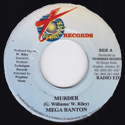 7-дюймовая пластинка MEGA BANTON - Murder NONE Techniques 2000 Ямайка Регги, Ска и Даб Б/у