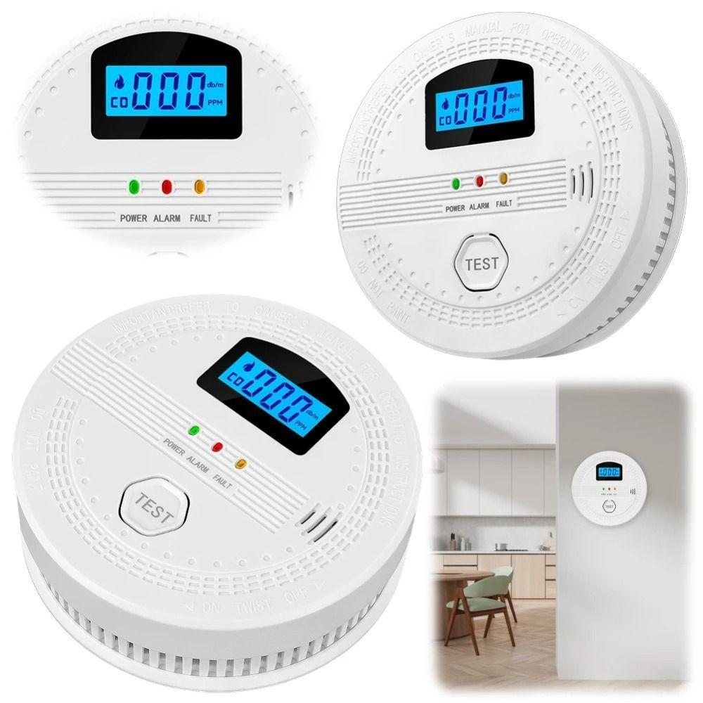 Audible Alarm Fire CO Alarm LCD Digital Display CO Gas Monitor Alarm CO Monitor CO Sensor  Home Use