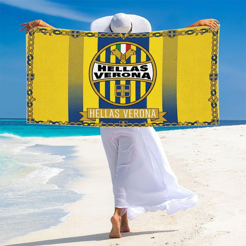 Пляжное полотенце с принтом Hellas Verona Fc, Большое, Мягкое, Быстросохнущее, для Пляжа, Кемпинга, Плавания