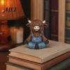Farmhouse Style Figurines Yoga Highland Cow Resin Figurine, Overalls Statues, Waterproof Healing Atmosphere Decor Garden Ornament for Indoor