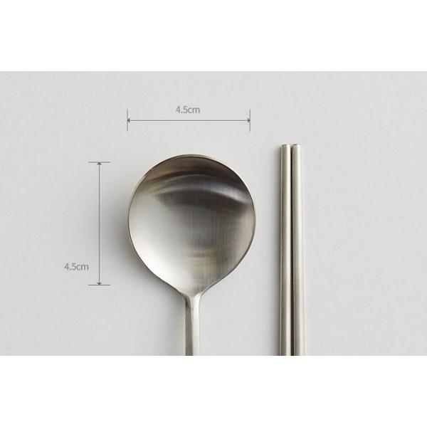 Laciete Yvero Stainless Steel Cutlery Set, 5 Sets, Spoon + Chopsticks, Korean Popular Tableware