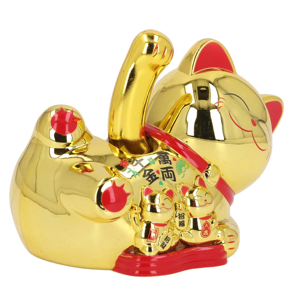 Solar Waving Cat Innovative Cute Auto Waving Arm Solar Powered Fortune Cat for Car Dashboard Checkout Counter Start Business