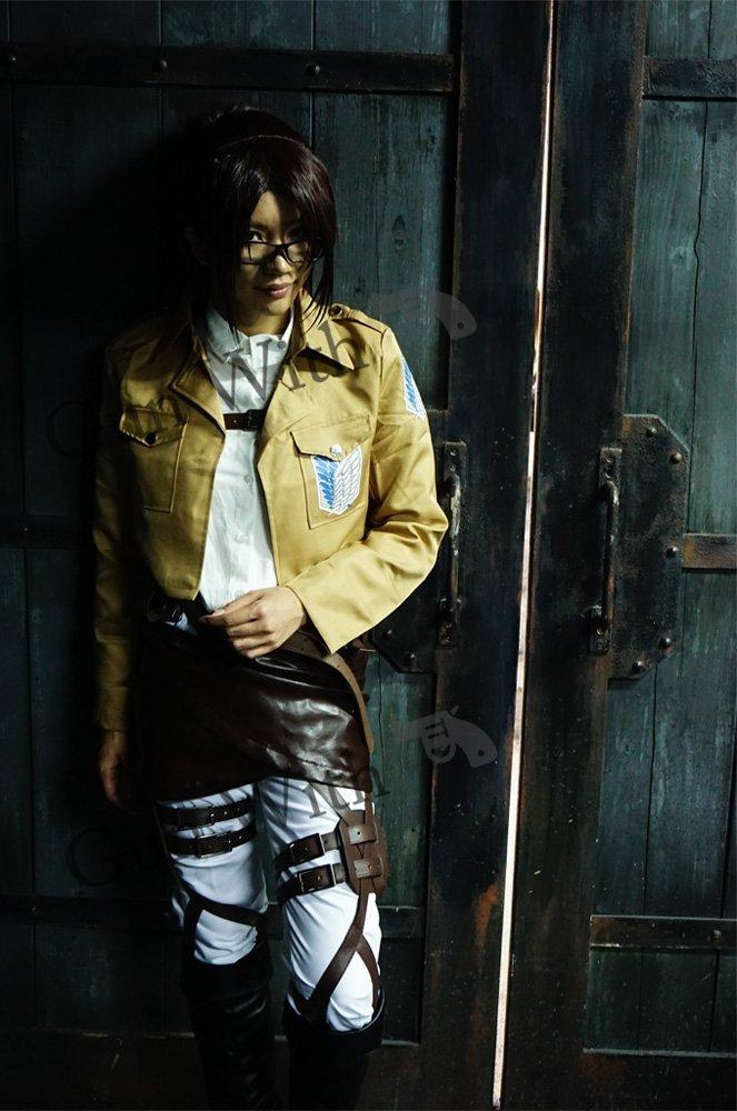 Атака титанов куртка исследовательского корпуса крылья свободы косплей костюм унисекс Эрен Микаса Леви Ханге [Пистолет с] (L)