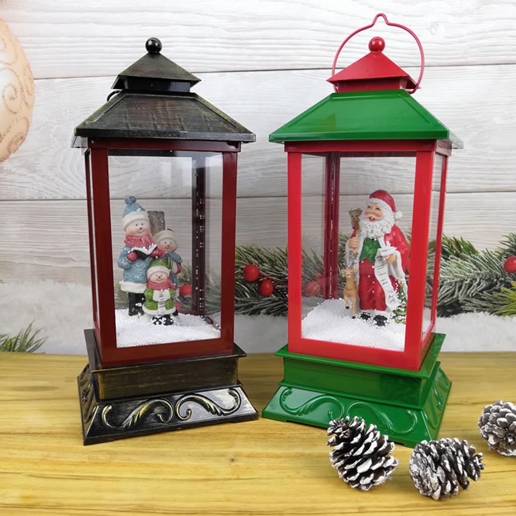 Christmas Musical Snow Lantern USB Plug In & Battery Operated LEDs Fairy Lights Lamp Santa Claus