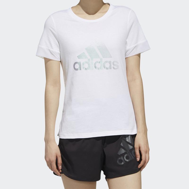 (WMNS) adidas Спортивная стильная женская футболка с коротким рукавом 'Белый' DY8612
