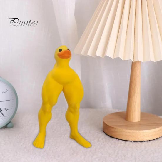Фигурка утки с мускулистыми ногами 3D-дизайн Маленькая Средняя Большая статуэтка утки из смолы Украшение стола Реквизит для фотосъемки