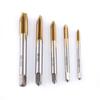 5pcsset Titanium Coated HSS Thread Screw Tap Kit M3 M4 M5 M6 M8 Forward Chip Ejection