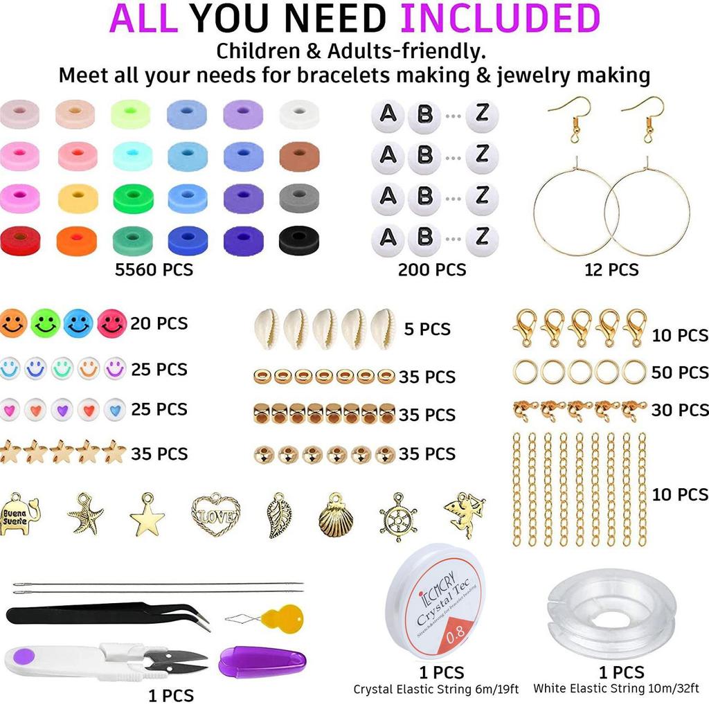 Набор из 28 бусин однотонного цвета для самостоятельного изготовления браслетов и ожерелий