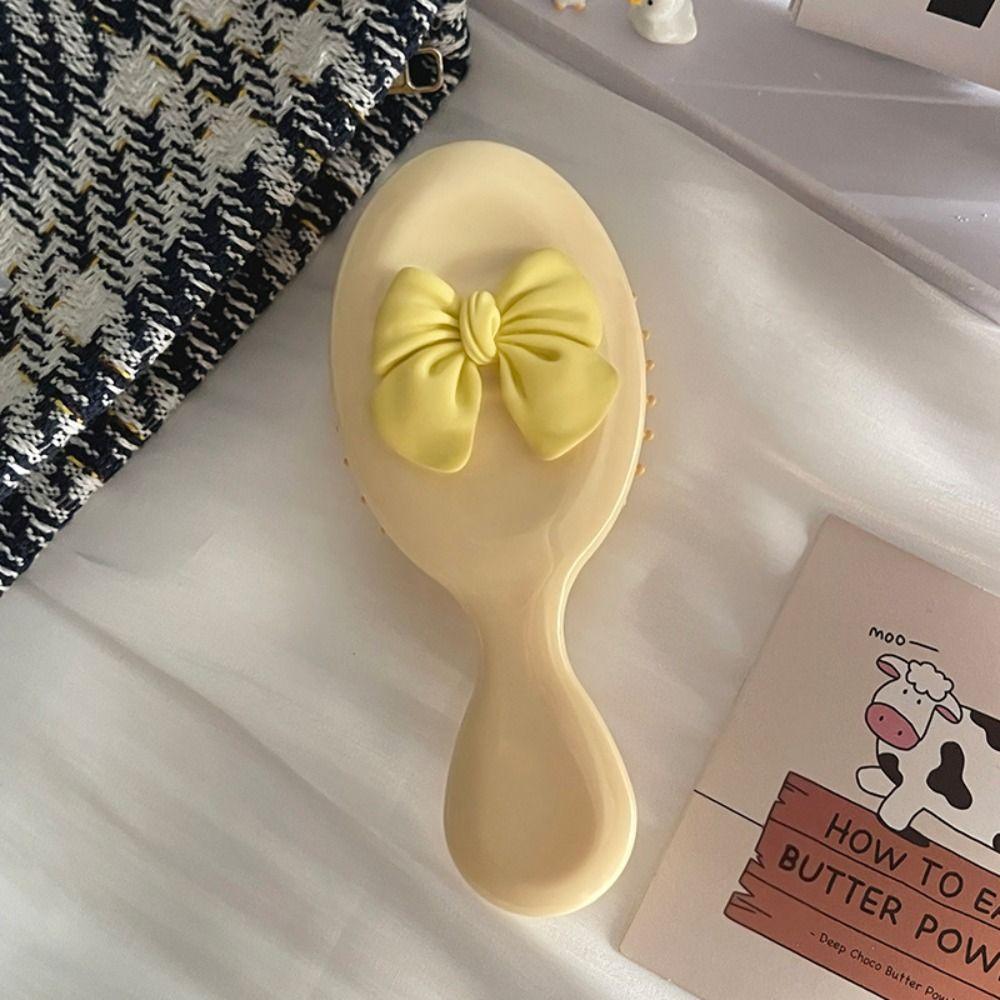Scalp Massage Portable Comb Anti Static Bow Comb Hair Care Pocket Hair Brush Women