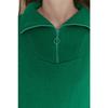 Зеленый трикотажный свитер на молнии с высоким воротником Tctaw23kz00111