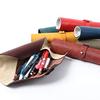 Чехол пенал для студентов работающих взрослых натуральная кожа популярный ротоло замша ротоло замшевый рулон пенал замша коричневый [м+]Карандаш мужской женский