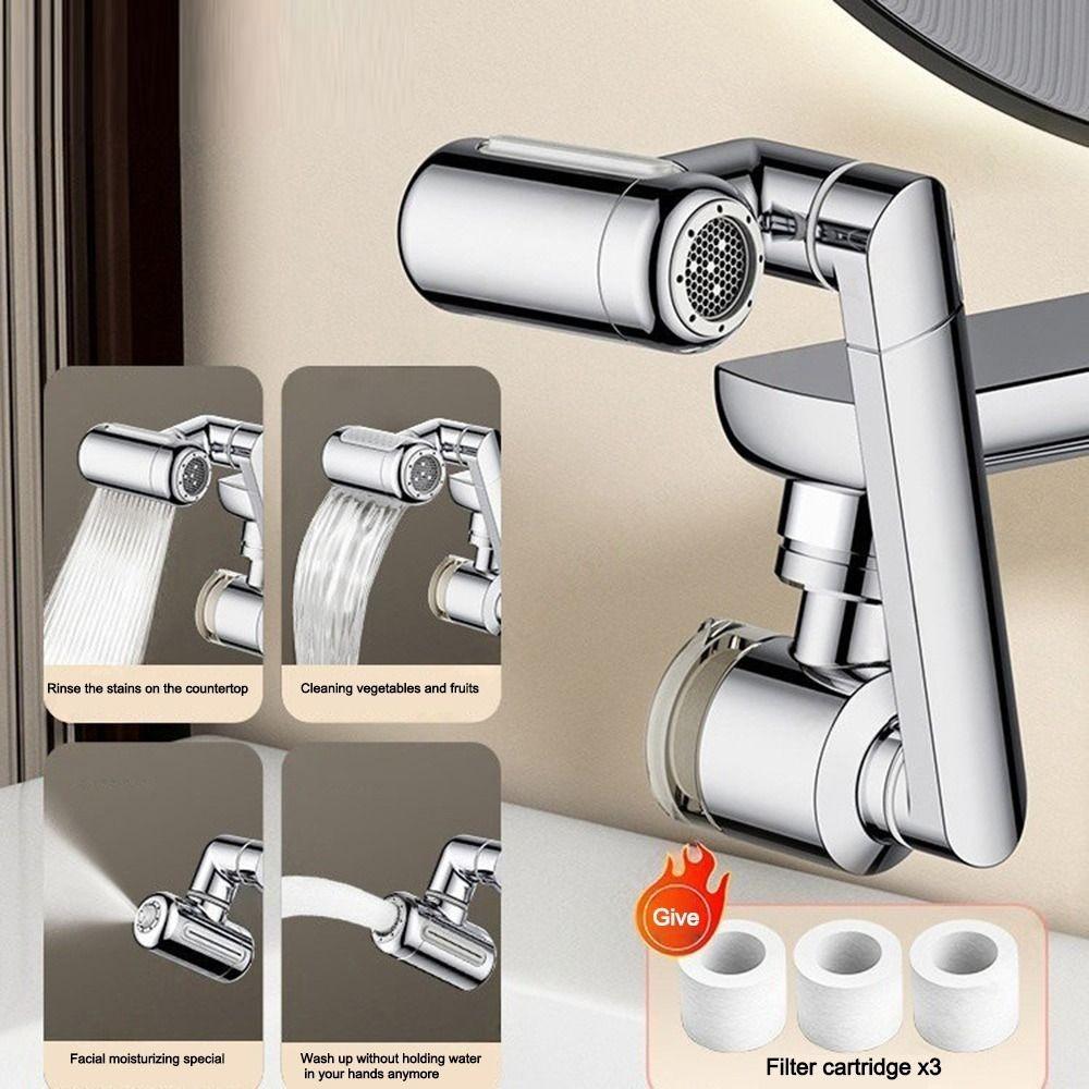 4 Modes Kitchen Faucet 1440° Rotate Faucet Extender Universal Rotatable Faucet Sprayer Kitchen