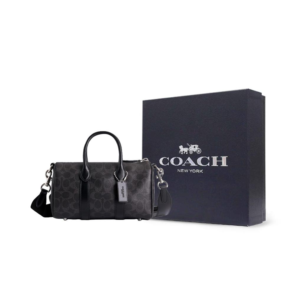 COACH Artificial Leather Bowling Bag, Shoulder Bag, Crossbody Bag, Handbag Medium Unisex Black CCF49-OY2