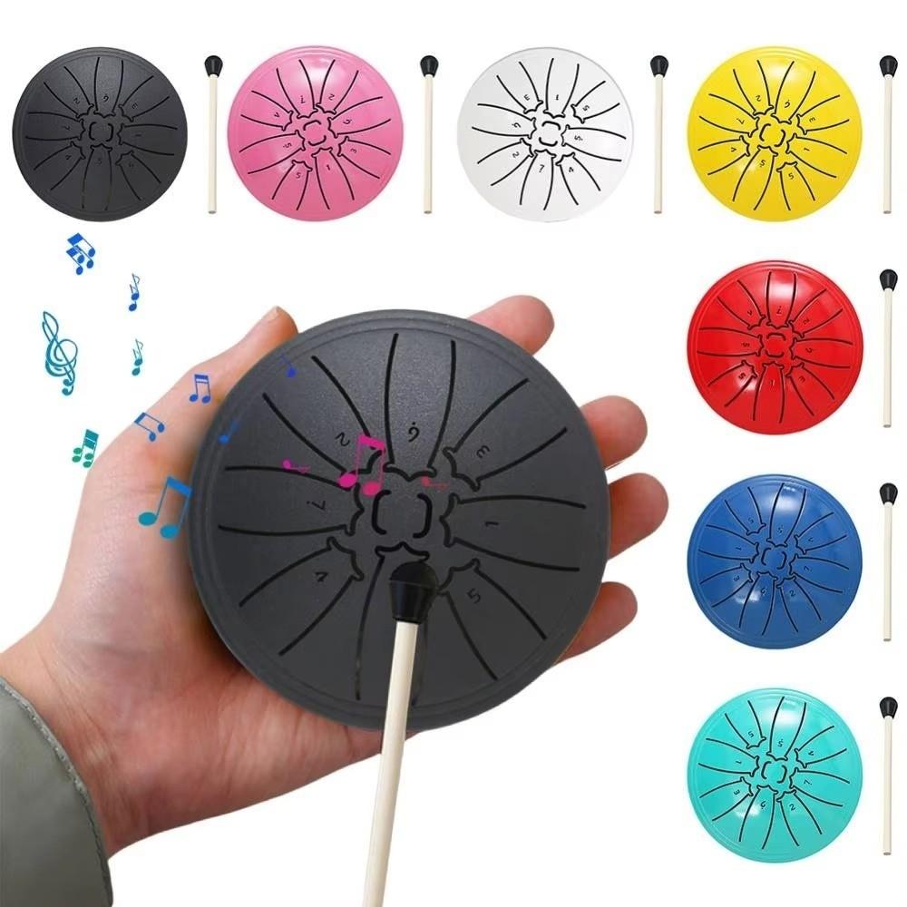 4 Inch 8 Notes Mini Hand Pan Drums Ethereal Sound Meditation Drum Steel Tongue Drum Set Beginner