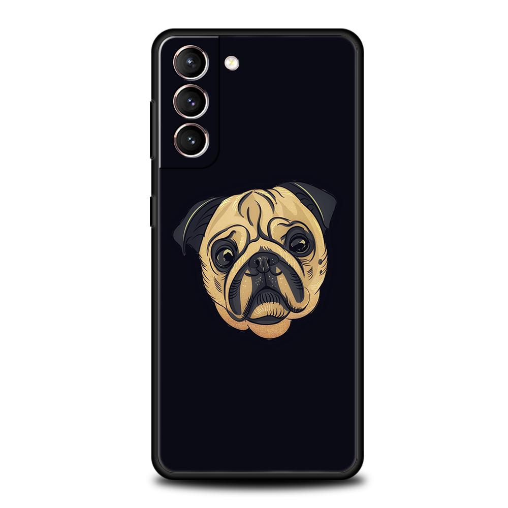 Милый телефонный чехол с собакой мопсом для Samsung Galaxy S24 S23 S22 S20 S21 FE Ultra S24 S23 S10 S10E S9 S8 Plus 5G Чехол для телефона Fundas Capas