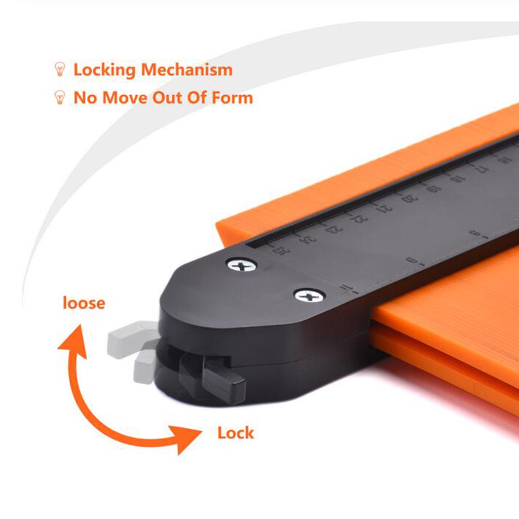 Contour Gauge Duplicator with Lock Widen Shape Duplication Tool 5” Outline Measuring Ruler for Corners, Woodworking Templates, Tiles, Moulding