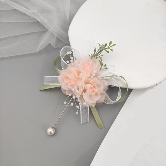 Свадебный браслет в лесном стиле с цветочным бантом из искусственного перала с кисточкой на груди поддельный цветочный декор на запястье