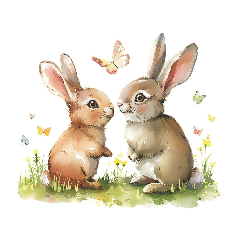 Fun-m115 Милый мультфильм кролик трава туалет с ванной украшение ванной комнаты настенная наклейка