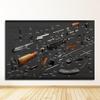 Chart Canvas Prints Modern Painting Posters Wall Art Pictures For Living Room Decoration No Frame AK47 RPG Pistol Russian Weapon