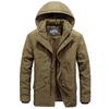 New Winter Men's Velvet Thickened Hooded Warm Cotton Coat Men's Casual Large Size Men's Cotton Coat