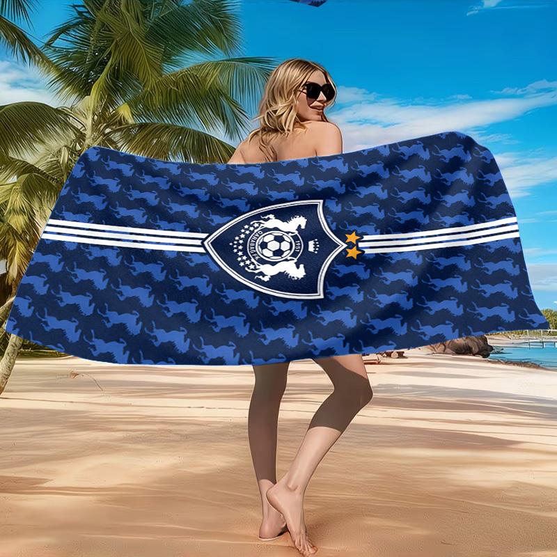 Qarabag Soccer Team Crest Design Beach Towel, Quick-drying, Easy to Care for, Suitable for Both Fitness and Beach Vacations,Sports Essential