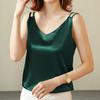 Camisole Top V-neck Sleeveless Colorfast Breathable Anti-pilling Workwear Polyester Women's Solid